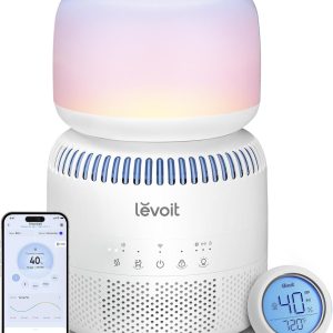 LEVOIT Humidifiers for Bedroom Baby, Sprout Evaporative with Dual Filters for Air & Water, Separate Sensor, Adjustable No Blue Nightlight, Auto Dry, Smart Control & Alexa, Auto Mode, 3.8L Tank for 36H