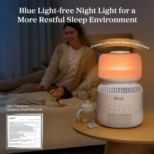 LEVOIT Humidifiers for Bedroom Baby, Sprout Evaporative with Dual Filters for Air & Water, Separate Sensor, Adjustable No Blue Nightlight, Auto Dry, Smart Control & Alexa, Auto Mode, 3.8L Tank for 36H - Image 5