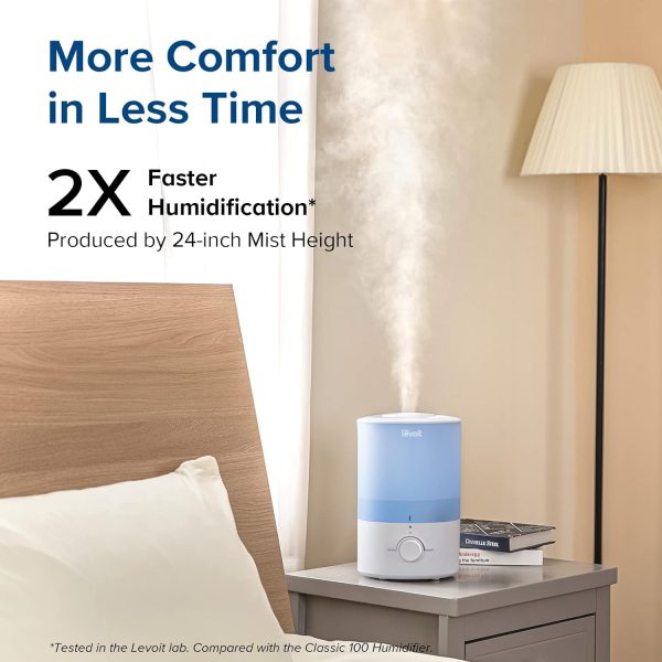LEVOIT Humidifiers for Bedroom Baby, Sprout Evaporative with Dual Filters for Air & Water, Separate Sensor, Adjustable No Blue Nightlight, Auto Dry, Smart Control & Alexa, Auto Mode, 3.8L Tank for 36H - Image 9