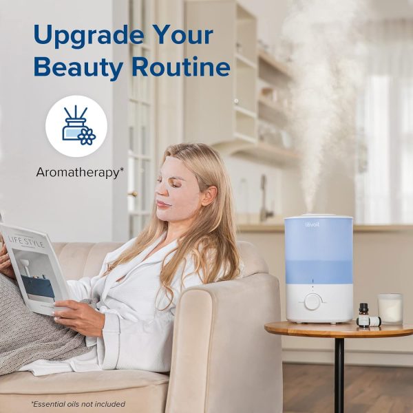 LEVOIT Humidifiers for Bedroom Baby, Sprout Evaporative with Dual Filters for Air & Water, Separate Sensor, Adjustable No Blue Nightlight, Auto Dry, Smart Control & Alexa, Auto Mode, 3.8L Tank for 36H - Image 11