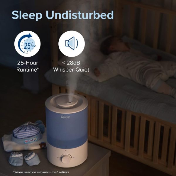 LEVOIT Humidifiers for Bedroom Baby, Sprout Evaporative with Dual Filters for Air & Water, Separate Sensor, Adjustable No Blue Nightlight, Auto Dry, Smart Control & Alexa, Auto Mode, 3.8L Tank for 36H - Image 13