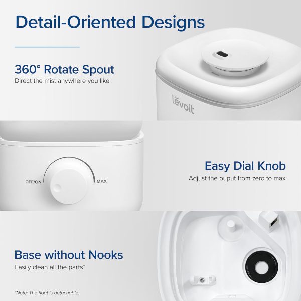 LEVOIT Humidifiers for Bedroom Baby, Sprout Evaporative with Dual Filters for Air & Water, Separate Sensor, Adjustable No Blue Nightlight, Auto Dry, Smart Control & Alexa, Auto Mode, 3.8L Tank for 36H - Image 30