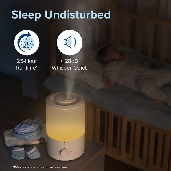 LEVOIT Humidifiers for Bedroom Baby, Sprout Evaporative with Dual Filters for Air & Water, Separate Sensor, Adjustable No Blue Nightlight, Auto Dry, Smart Control & Alexa, Auto Mode, 3.8L Tank for 36H - Image 46