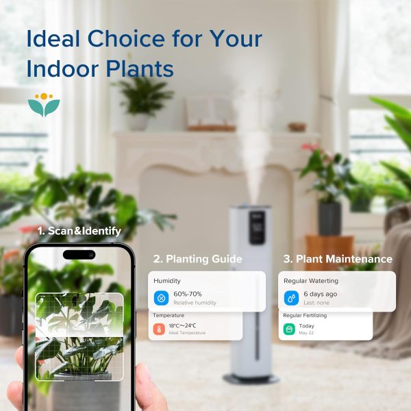 LEVOIT OasisMist 1000S (10L) Smart Humidifier for Home Large Room Bedroom, Last 100 Hours Suitable for Indoor Plant, Cover up to 600ft², Easy Top Fill, Remoter & Voice Control, Auto Mode, Quiet, White - Image 4