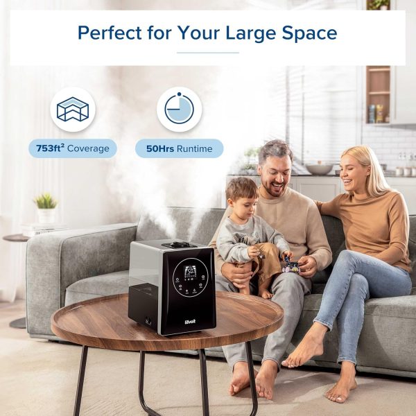 LEVOIT OasisMist 1000S (10L) Smart Humidifier for Home Large Room Bedroom, Last 100 Hours Suitable for Indoor Plant, Cover up to 600ft², Easy Top Fill, Remoter & Voice Control, Auto Mode, Quiet, White - Image 13