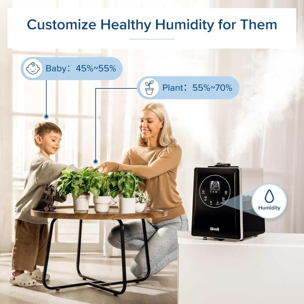 LEVOIT OasisMist 1000S (10L) Smart Humidifier for Home Large Room Bedroom, Last 100 Hours Suitable for Indoor Plant, Cover up to 600ft², Easy Top Fill, Remoter & Voice Control, Auto Mode, Quiet, White - Image 15