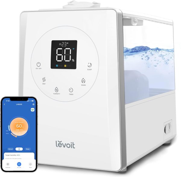 LEVOIT OasisMist 1000S (10L) Smart Humidifier for Home Large Room Bedroom, Last 100 Hours Suitable for Indoor Plant, Cover up to 600ft², Easy Top Fill, Remoter & Voice Control, Auto Mode, Quiet, White - Image 17