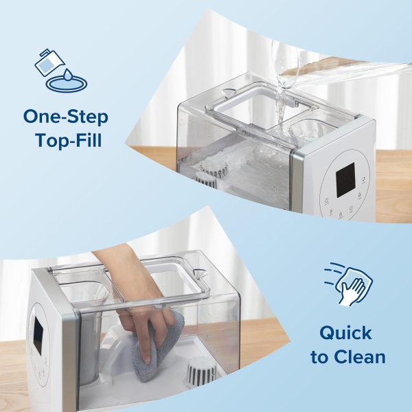 LEVOIT OasisMist 1000S (10L) Smart Humidifier for Home Large Room Bedroom, Last 100 Hours Suitable for Indoor Plant, Cover up to 600ft², Easy Top Fill, Remoter & Voice Control, Auto Mode, Quiet, White - Image 22