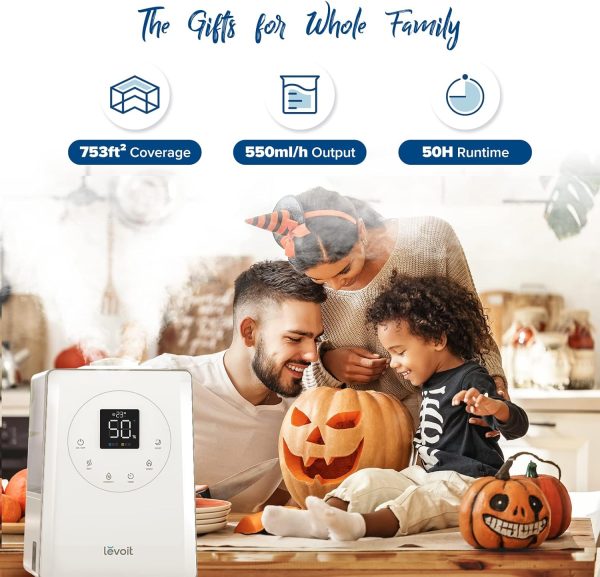 LEVOIT OasisMist 1000S (10L) Smart Humidifier for Home Large Room Bedroom, Last 100 Hours Suitable for Indoor Plant, Cover up to 600ft², Easy Top Fill, Remoter & Voice Control, Auto Mode, Quiet, White - Image 25