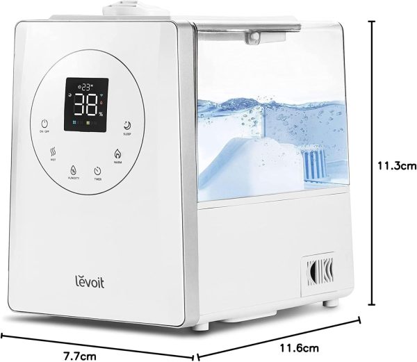 LEVOIT OasisMist 1000S (10L) Smart Humidifier for Home Large Room Bedroom, Last 100 Hours Suitable for Indoor Plant, Cover up to 600ft², Easy Top Fill, Remoter & Voice Control, Auto Mode, Quiet, White - Image 27