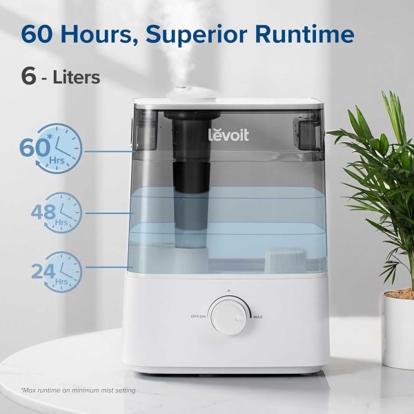 LEVOIT Smart Humidifiers for Bedroom Large Room Home,(6L) Cool Mist Top Fill Essential Oil Diffuser for Baby & Plants,Smart App & Voice Control, Rapid Humidification & Auto Mode-Quiet Sleep Mode, Gray - Image 11