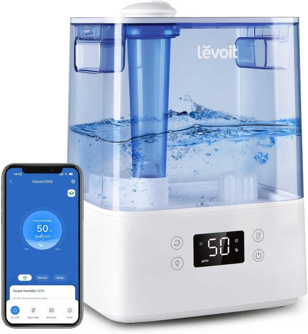 LEVOIT Smart Humidifiers for Bedroom Large Room Home,(6L) Cool Mist Top Fill Essential Oil Diffuser for Baby & Plants,Smart App & Voice Control, Rapid Humidification & Auto Mode-Quiet Sleep Mode, Gray - Image 18