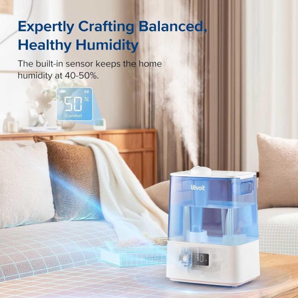 LEVOIT Smart Humidifiers for Bedroom Large Room Home,(6L) Cool Mist Top Fill Essential Oil Diffuser for Baby & Plants,Smart App & Voice Control, Rapid Humidification & Auto Mode-Quiet Sleep Mode, Gray - Image 19