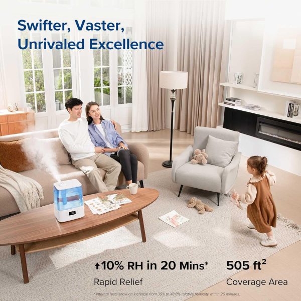 LEVOIT Smart Humidifiers for Bedroom Large Room Home,(6L) Cool Mist Top Fill Essential Oil Diffuser for Baby & Plants,Smart App & Voice Control, Rapid Humidification & Auto Mode-Quiet Sleep Mode, Gray - Image 20