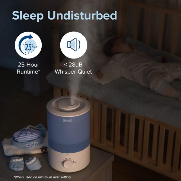 LEVOIT Humidifiers for Bedroom, Quiet (3L Water Tank) Cool Mist Top Fill Essential Oil Diffuser with 25Watt for Home Large Room, 360° Nozzle, Rapid Ultrasonic Humidification for Baby Nursery and Plant - Image 24