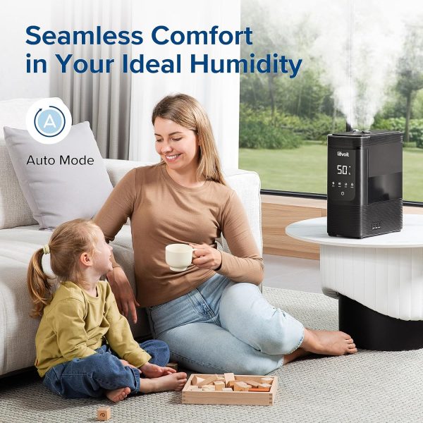 LEVOIT 6L Smart Warm and Cool Mist Humidifiers for Home Bedroom, 60H Runtime and Auto Customized Humidity for Large room, Schedule, Easy Top Fill, Essential Oil Diffuser, Whisper-Quiet, Handle, Black - Image 5