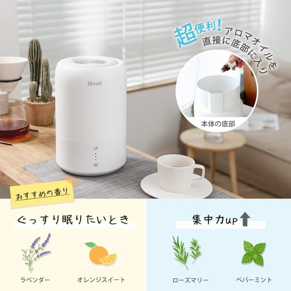 LEVOIT 6L Smart Warm and Cool Mist Humidifiers for Home Bedroom, 60H Runtime and Auto Customized Humidity for Large room, Schedule, Easy Top Fill, Essential Oil Diffuser, Whisper-Quiet, Handle, Black - Image 13