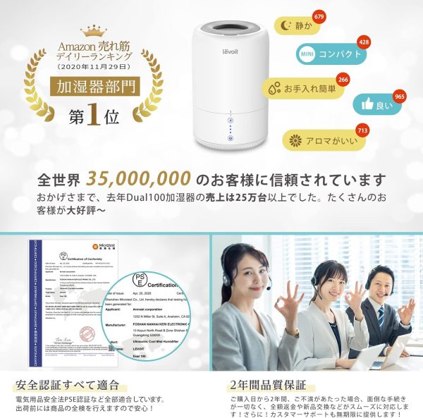 LEVOIT 6L Smart Warm and Cool Mist Humidifiers for Home Bedroom, 60H Runtime and Auto Customized Humidity for Large room, Schedule, Easy Top Fill, Essential Oil Diffuser, Whisper-Quiet, Handle, Black - Image 16