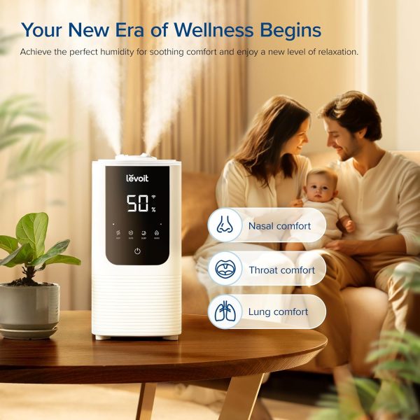 LEVOIT 6L Smart Warm and Cool Mist Humidifiers for Home Bedroom, 60H Runtime and Auto Customized Humidity for Large room, Schedule, Easy Top Fill, Essential Oil Diffuser, Whisper-Quiet, Handle, Black - Image 19