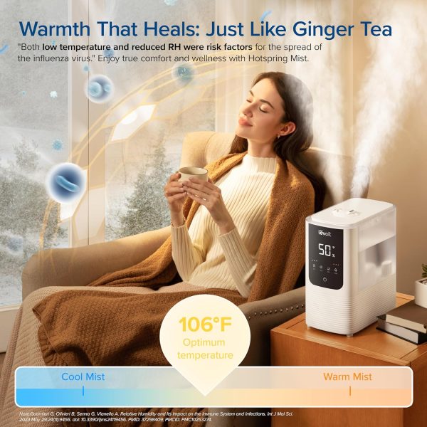 LEVOIT 6L Smart Warm and Cool Mist Humidifiers for Home Bedroom, 60H Runtime and Auto Customized Humidity for Large room, Schedule, Easy Top Fill, Essential Oil Diffuser, Whisper-Quiet, Handle, Black - Image 21