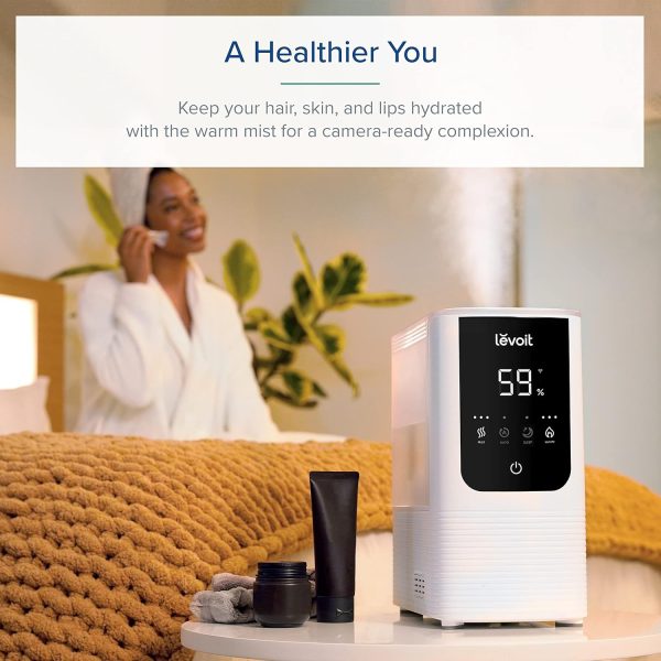 LEVOIT 6L Smart Warm and Cool Mist Humidifiers for Home Bedroom, 60H Runtime and Auto Customized Humidity for Large room, Schedule, Easy Top Fill, Essential Oil Diffuser, Whisper-Quiet, Handle, Black - Image 26