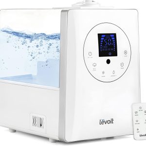 LEVOIT Humidifiers for Bedroom Large Room Home, 6L Warm and Cool Mist Ultrasonic Air Vaporizer for Plants and Whole House, Built-in Humidity Sensor, Essential Oil Diffuser, Whisper Quiet, Timer, White