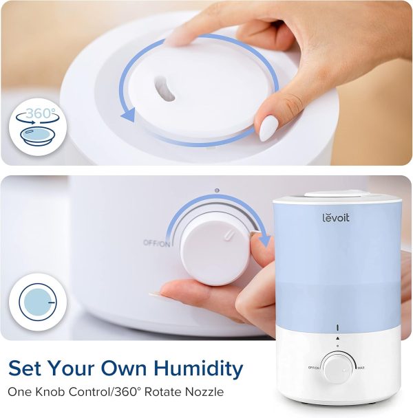 LEVOIT Classic 160 Top-Fill Ultrasonic Cool Mist Humidifier, Super Easy to Fill and Clean, Quiet Operation for Bedroom Home Baby & Plants, Auto Shut-off for Safety, 360° Rotating Nozzle, 2.5L, Black - Image 21