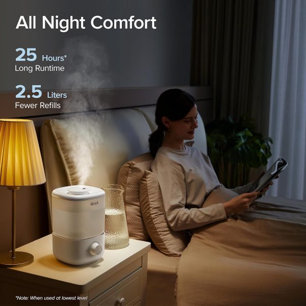 LEVOIT Classic 160 Top-Fill Ultrasonic Cool Mist Humidifier, Super Easy to Fill and Clean, Quiet Operation for Bedroom Home Baby & Plants, Auto Shut-off for Safety, 360° Rotating Nozzle, 2.5L, Black - Image 27