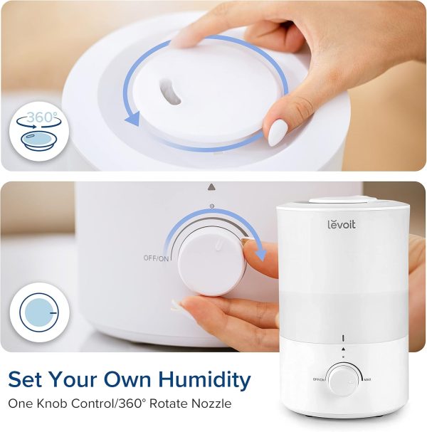 LEVOIT Classic 160 Top-Fill Ultrasonic Cool Mist Humidifier, Super Easy to Fill and Clean, Quiet Operation for Bedroom Home Baby & Plants, Auto Shut-off for Safety, 360° Rotating Nozzle, 2.5L, Black - Image 38