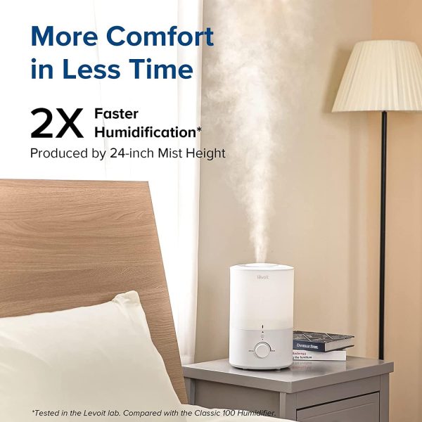 LEVOIT Classic 160 Top-Fill Ultrasonic Cool Mist Humidifier, Super Easy to Fill and Clean, Quiet Operation for Bedroom Home Baby & Plants, Auto Shut-off for Safety, 360° Rotating Nozzle, 2.5L, Black - Image 44